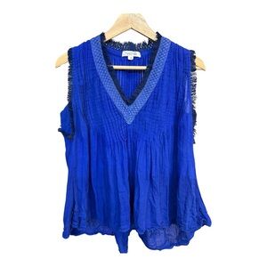 POUPETTE ST BARTH Top Woman Small Blue Bohemian Resort Vacation Cruise